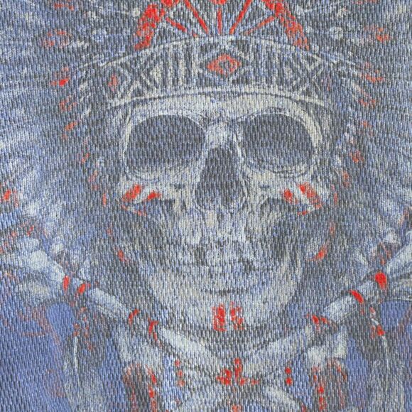 Affliction Vtg Y2K Mens XL Reversible L/S Thermal Waffle t Shirt Grunge skull - Picture 11 of 14